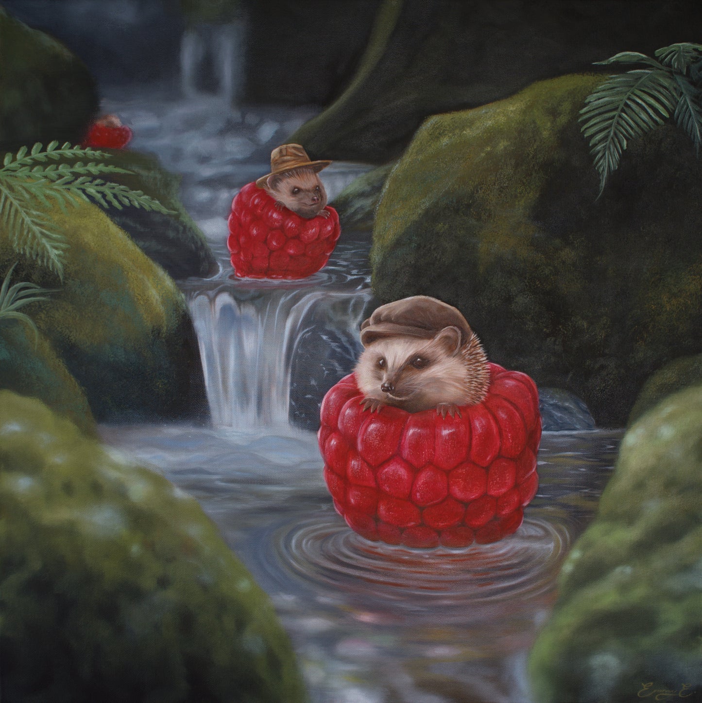 Hallonbåtar (60x60 cm)