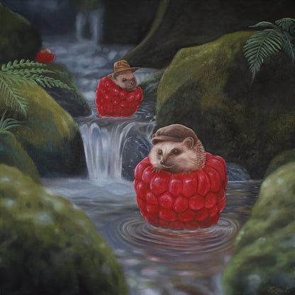 Hallonbåtar (60x60 cm)