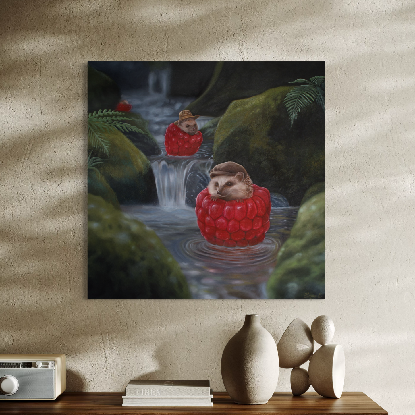Raspberry boats (60x60 cm)