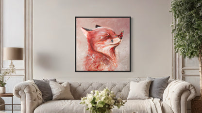 Den Lyckliga Lilla Räven inramad canvas print