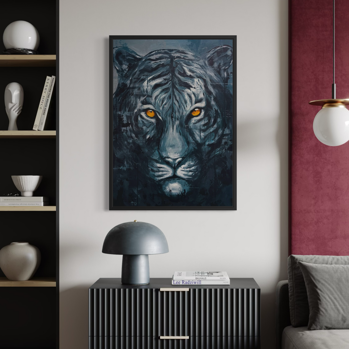 Sapphire King inramad canvas print