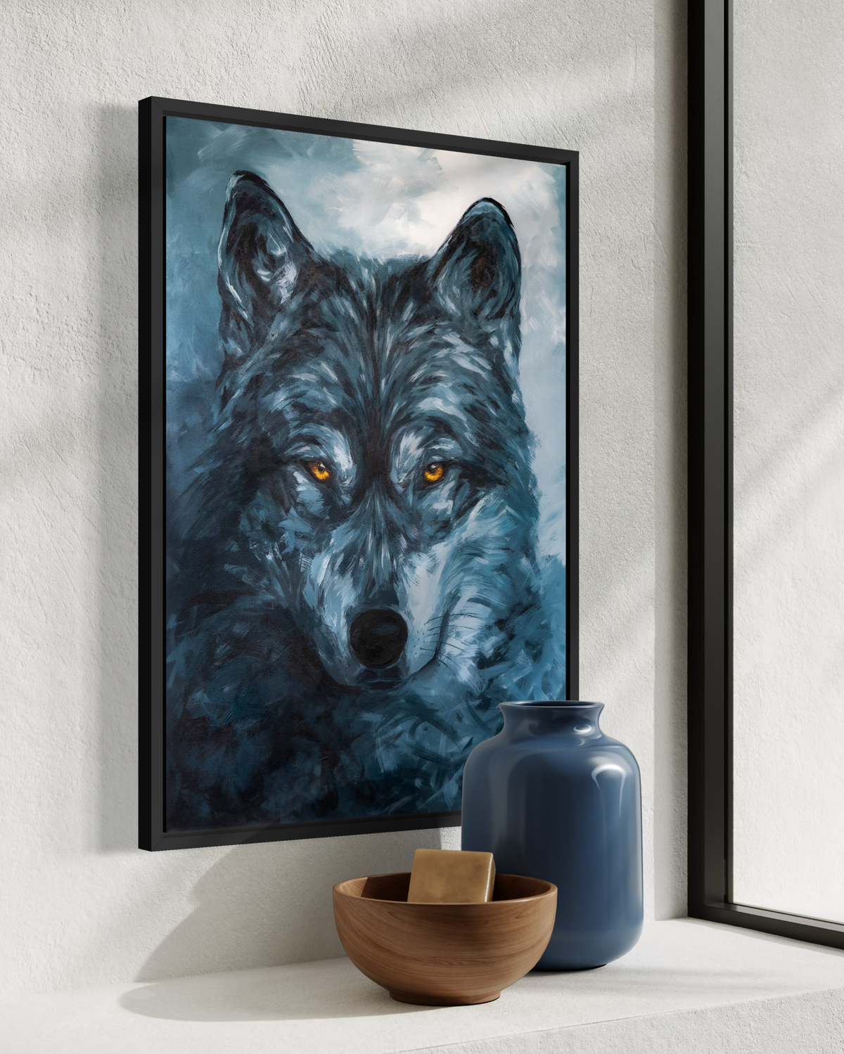 Midnight Howl inramad canvas