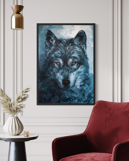 Midnight Howl inramad canvas